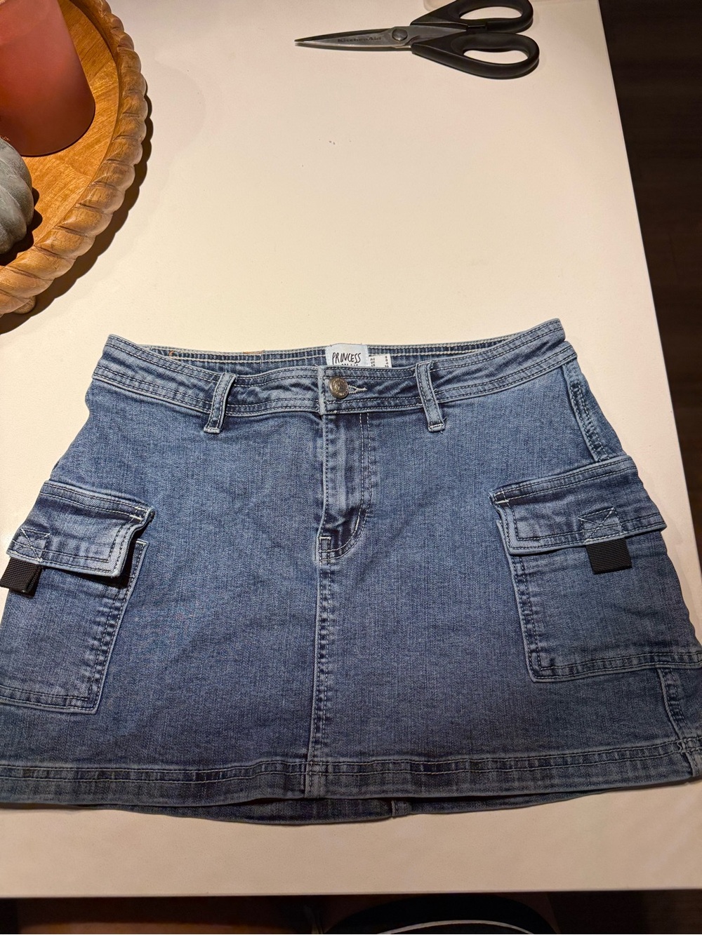 Princess Polly Denim Cargo Mini Skirt in Blue